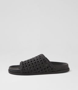 MACRA FOOTBED SS BLACK LEATHER