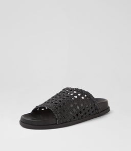 MACRA FOOTBED SS BLACK LEATHER
