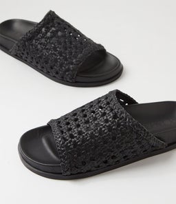 MACRA FOOTBED SS BLACK LEATHER