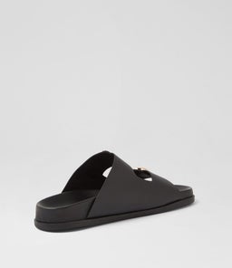 AMALFI FOOTBED SS BLACK LEATHER