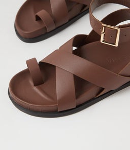 HITCH FOOTBED SS COCOA LEATHER