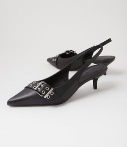 SADELLE HEEL SS BLACK LEATHER