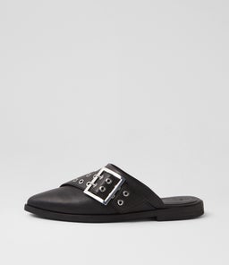 WOOSTER SLIDE SS BLACK LEATHER
