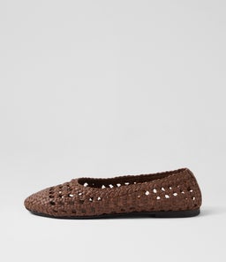 GREENE BALLET SS COCOA WEAVE LEATHER