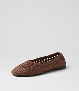 GREENE BALLET SS COCOA WEAVE LEATHER