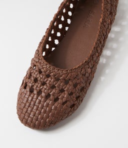 GREENE BALLET SS COCOA WEAVE LEATHER
