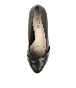 JANINA BLACK SNAKE LEATHER