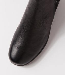 MYSARIA SU BLACK GREY FLOWER LEATHER SUEDE