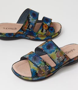 SHARGOLD SU BLACK FLORAL MOSAIC SUEDE