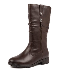 EZRA SU DK BROWN TUMBLE LEATHER
