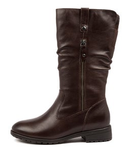 EZRA SU DK BROWN TUMBLE LEATHER