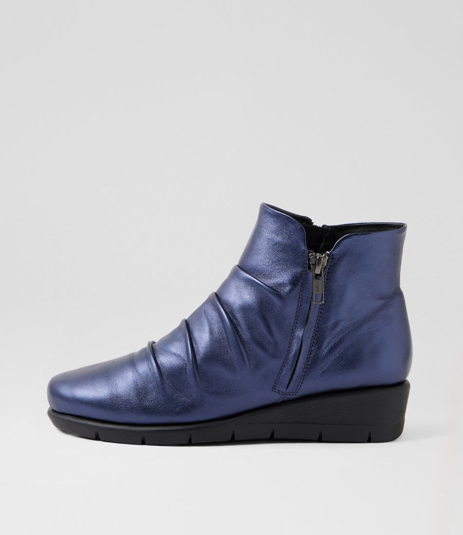 Maxie Sapphire Leather Ankle Boots Maxie Sapphire Leather Ankle Boots