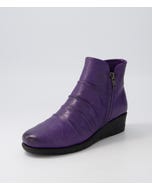Maxie Light Purple Leather Ankle Boots