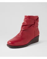 Monet Cherry Leather Ankle Boots