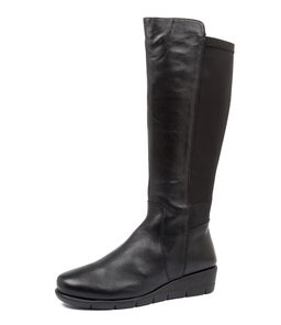 MARCELINA SU BLACK LEATHER LYCRA