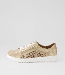 ZARINA SU TAUPE&GOLD SHIMMER LEATHER