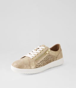 ZARINA SU TAUPE&GOLD SHIMMER LEATHER