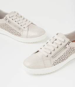 ZARINA SU ALMOND&SILVER SCRATCH LEATHER