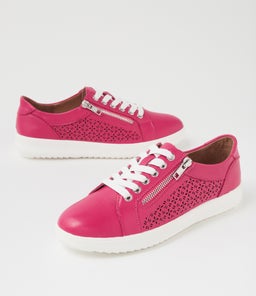 ZARINA SU DK FUCHSIA WHITE SOLE LEATHER