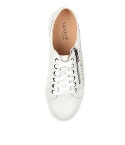 ZARINA SU WHITE WHITE SOLE LEATHER