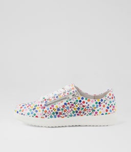 ZARINA SU RAINBOW POLKA SNAKE LEATHER