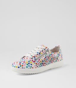 ZARINA SU RAINBOW POLKA SNAKE LEATHER