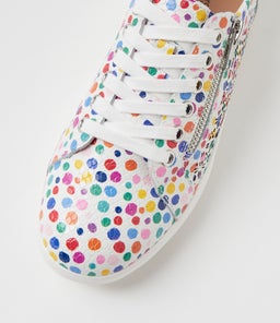 ZARINA SU RAINBOW POLKA SNAKE LEATHER