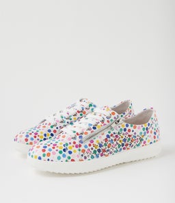 ZARINA SU RAINBOW POLKA SNAKE LEATHER