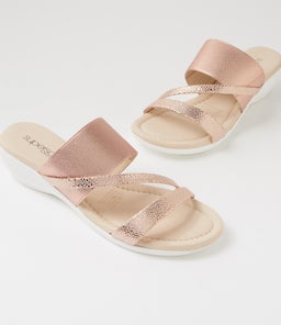 PARALEE SU ROSE GOLD SPARKLE LEATHER ELASTIC