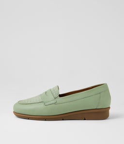 PUNIS SU OLIVE LEATHER EMBOSSED