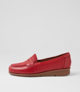 PUNIS SU RED LEATHER EMBOSSED