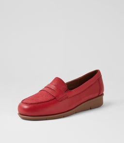 PUNIS SU RED LEATHER EMBOSSED