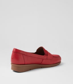 PUNIS SU RED LEATHER EMBOSSED