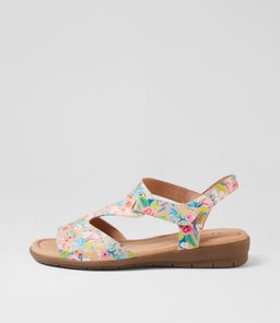 FANNE2 SU DK NUDE TROPIC FLOWER LEATHER
