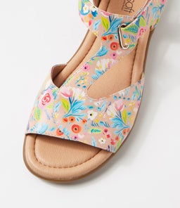 FANNE2 SU DK NUDE TROPIC FLOWER LEATHER