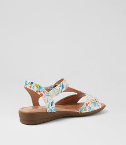FANNE2 SU WHITE TROPIC FLOWER LEATHER