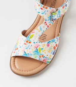 FANNE2 SU WHITE TROPIC FLOWER LEATHER