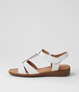 FERRARO2 SU WHITE EMBOSSED LEATHER