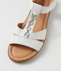 FERRARO2 SU WHITE EMBOSSED LEATHER