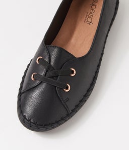 WOMANS SU BLACK BLACK SOLE LEATHER