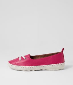 WOMANS SU DK FUCHSIA WHITE SOLE LEATHER