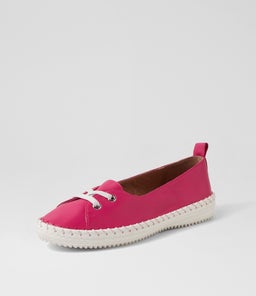 WOMANS SU DK FUCHSIA WHITE SOLE LEATHER