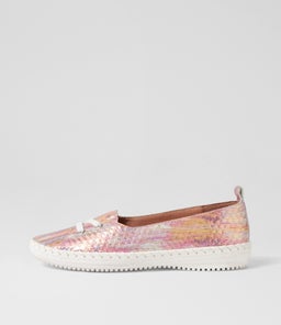 WOMANS SU PINK PASTAL SNAKE LEATHER