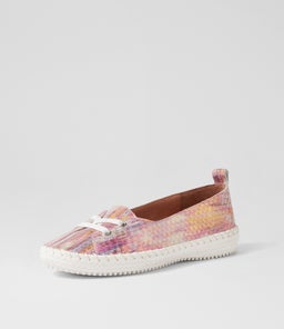 WOMANS SU PINK PASTAL SNAKE LEATHER