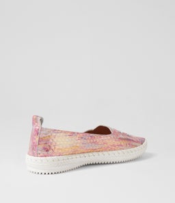 WOMANS SU PINK PASTAL SNAKE LEATHER