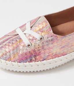 WOMANS SU PINK PASTAL SNAKE LEATHER