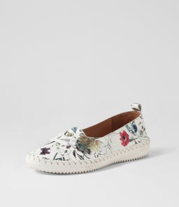 WOMANS SU WHITE POSY WHITE SOLE LEATHER