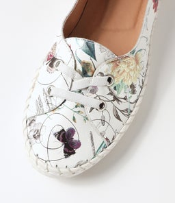 WOMANS SU WHITE POSY WHITE SOLE LEATHER