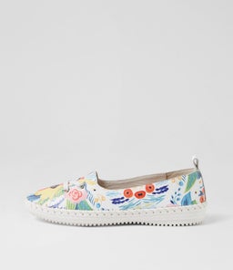 WOMANS SU WHITE BLOOM LEATHER