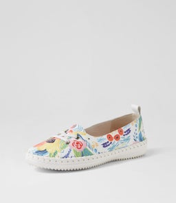 WOMANS SU WHITE BLOOM LEATHER